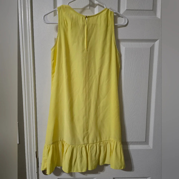 Amanda Uprichard Silk Mini Shift Dress w/ Ruffle Hem in Yellow, Unlined, EUC! - Picture 6 of 13